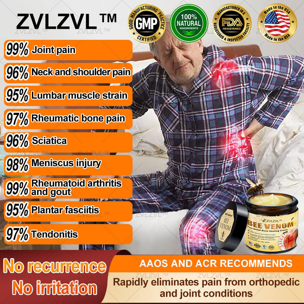 ZVLZVL™ Bee Venom Instant Pain Relief Arthritis Therapy Cream💪👨‍⚕️👨‍⚕️(Specially for older adults)