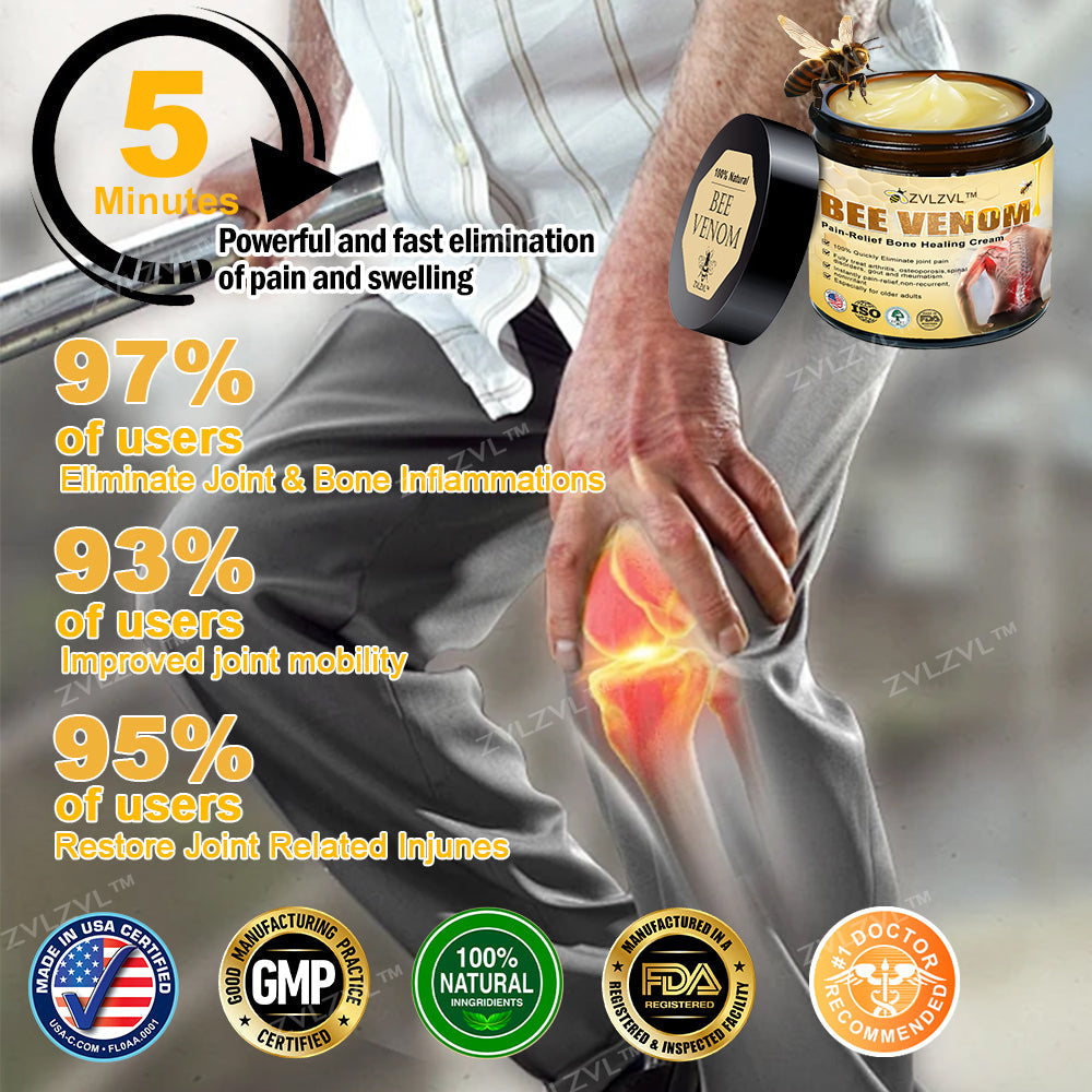 ZVLZVL™ Bee Venom Instant Pain Relief Arthritis Therapy Cream👨‍⚕️(Specially for older adults)