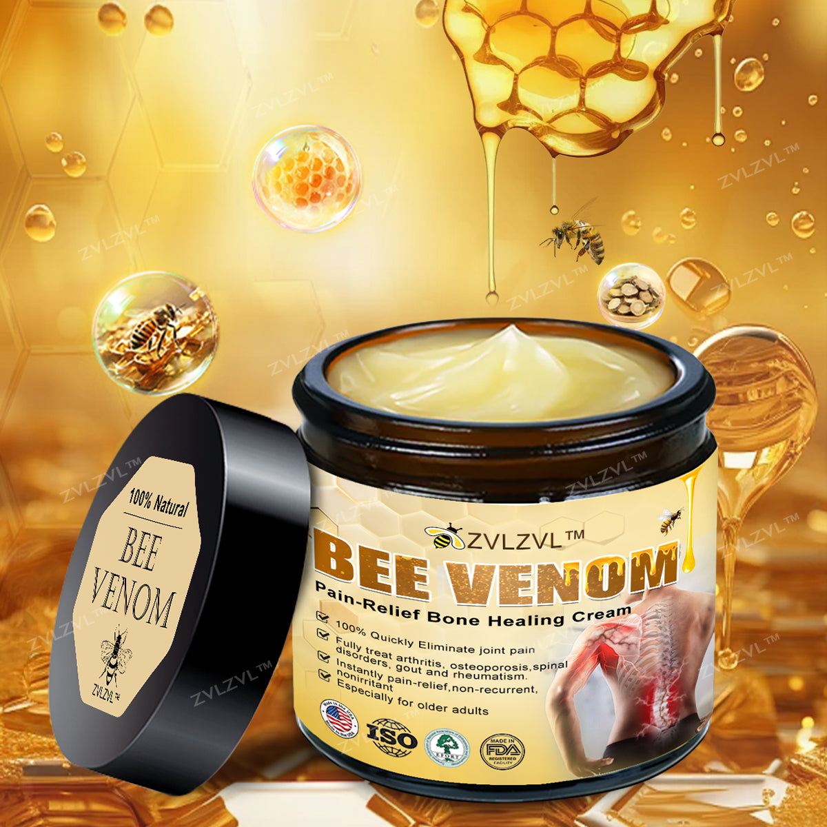 ZVLZVL™ Bee Venom Instant Pain Relief Arthritis Therapy Cream 💪👨‍⚕️👨‍⚕️(Specially for older adults)