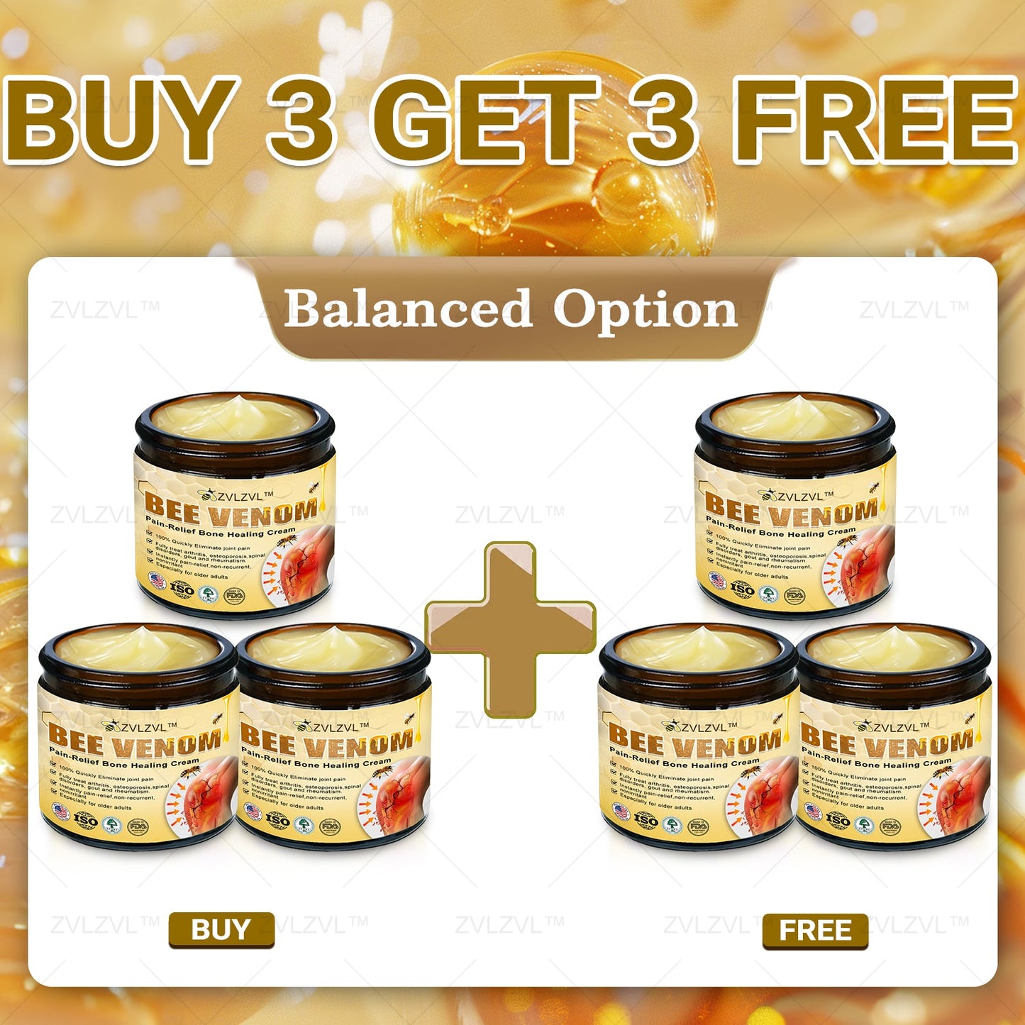 ZVLZVL™ Bee Venom Instant Pain Relief Arthritis Therapy Cream💪👨‍⚕️👨‍⚕️(Specially for older adults)