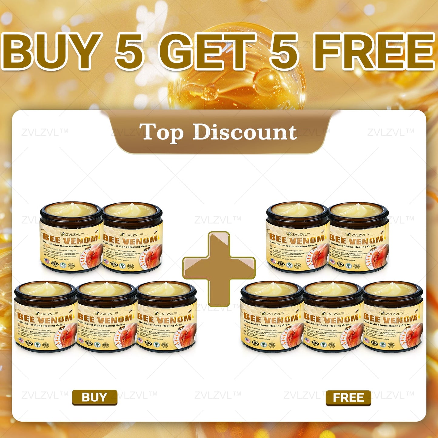 ZVLZVL™ Bee Venom Instant Pain Relief Arthritis Therapy Cream💪👨‍⚕️👨‍⚕️(Specially for older adults)